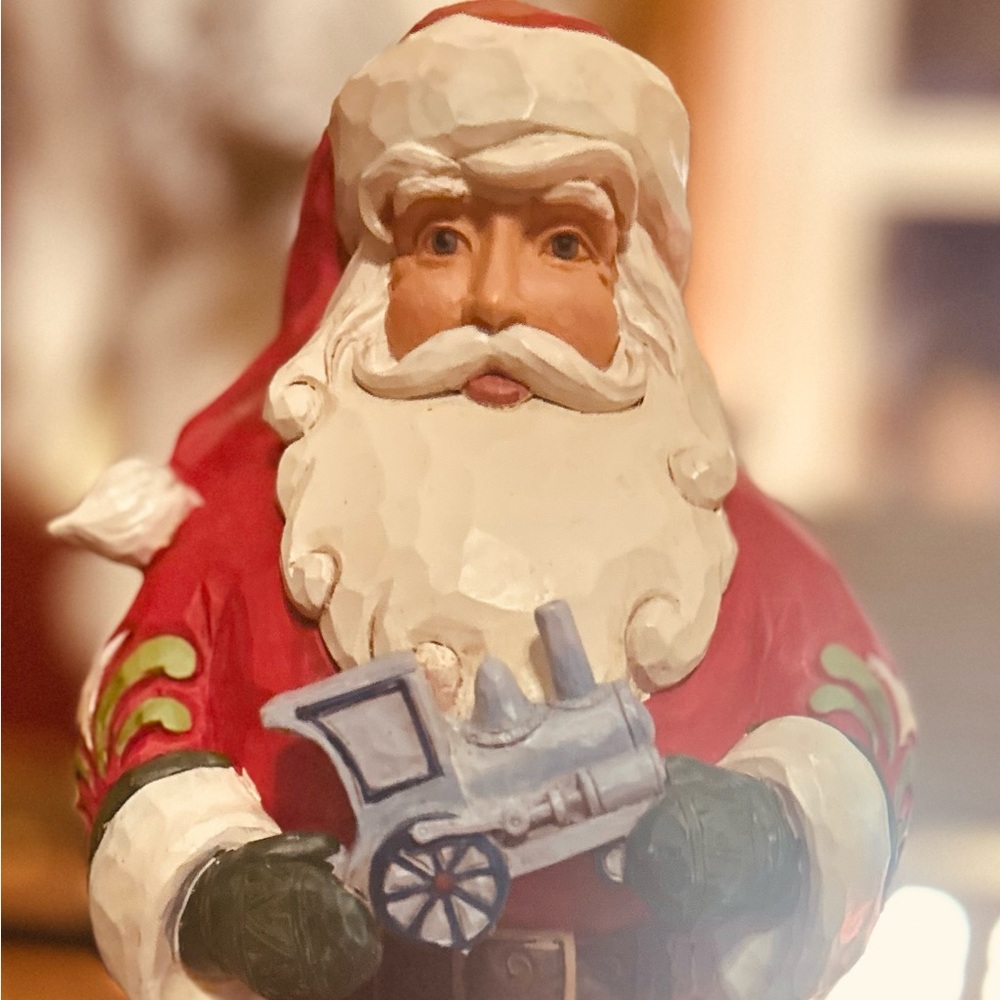 Jim Shore Santa with Blue Train Figurine